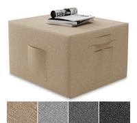 ELONEO Housse de Matelas Pliable - 90x200x15 cm, Housse de Protection pour Matelas d’Appoint avec Poches Latérales, Lavable, Design Moderne, Siège, Pouf, Fauteuil Ottoman, Lit d’Invité Crème