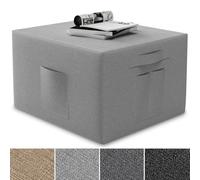 ELONEO Housse de Matelas Pliable - 90x200x15 cm, Housse de Protection pour Matelas d’Appoint avec Poches Latérales, Lavable, Design Moderne, Siège, Pouf, Fauteuil Ottoman, Lit d’Invité Gris