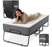 ELONEO lit pliant avec matelas 80x200 cm, lit d’appoint pliable, lit invité confortable, facile à ranger, intérieur