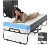 ELONEO lit pliant avec matelas premium 80x200 cm, lit d’appoint confortable, pliable, couchage invité, gain de place