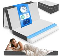 ELONEO Matelas Pliable 2 Personnes, Matelas Mousse Premium Visco, 140x200 cm, Épaisseur : 15 cm, Lit de Voyage Enfant et Adulte, Lit d’appoint pour Adulte et Enfant, Housse Lavable