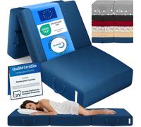 ELONEO Matelas Pliant 3 Parties, Mousse Épaisse 15 cm, Lavable, Pour Adulte, 75x195x15 cm, bleu