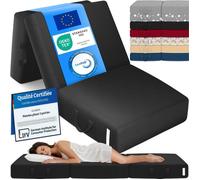 ELONEO Matelas Pliant 3 Parties, Mousse Épaisse 15 cm, Lavable, Pour Adulte, 75x195x15 cm, noir