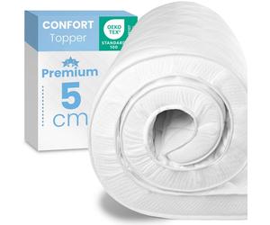 ELONEO Surmatelas 90x190 cm, 6 cm, mousse à mémoire de forme respirante - confort optimal pour lits simples et doubles