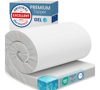 ELONEO Surmatelas en Gel 140x200cm, surmatelas en Mousse à mémoire de Forme Gel de 8 cm d'épaisseur, Housse en Maille 3D Respirante, surmatelas Confortable avec Sangles d'angle incluses