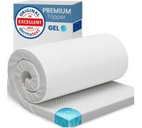 ELONEO Surmatelas Gel 100x200x5 cm, Mousse à mémoire de forme gel de 5 cm, housse respirante en maille 3D avec élastiques aux coins