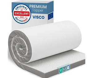 ELONEO Surmatelas Visco 80x200x5cm, mousse à mémoire de forme visco 5 cm, housse respirante en maille 3D avec élastiques aux coins