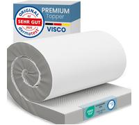 ELONEO Surmatelas Visco 90x190x8cm, mousse à mémoire de forme visco 8 cm, housse respirante en maille 3D avec élastiques aux coins