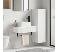 ELORAN®Ensemble de mobilier de salle de bain - 2 pcs - Blanc - Meuble sous vasque Moderne_00211583
