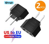 Elough 4.0mm convertisseur américain vers ue fiches européenne ue vers états-unis amérique adaptateur de prise de voyage adaptateur d'alimentation américain vers ue prise électrique 1PCS Black
