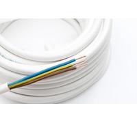 Elpar Câble d'alimentation NYM-J haute performance 3 x 1,5 mm², blanc, robuste, flexible, certifié de sécurité, économe en énergie, longue durée de vie (15 m) pour appareils ménagers et installations