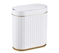 ELPHECO petite poubelle automatique de salle de bain avec couvercle, poubelle fine intelligente de 2 gallons, en plastique, poubelle étroite à capteur de 10 litres