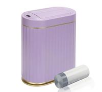 ELPHECO Poubelle de salle de bain avec couvercle papillon, détecteur de mouvement, poubelle automatique pour décoration de salle de bain, accessoires de salle de bain, cuisine, salon, bureau, violet