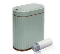 ELPHECO Poubelle de salle de bain avec couvercle papillon, détecteur de mouvement, poubelle automatique pour décoration de salle de bain, cuisine, salon, bureau, vert sauge