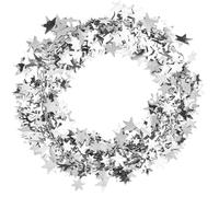 Elprico Guirlande D'étoiles 7,5 M de Décoration en Fil Flexible avec étoiles en Miroir pour Fête de Mariage de Noël Or Argent Vert Rouge Bleu Rose Rouge (Silver)