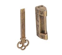 Elprico Mini Cadenas Vintage pour Décoration de Meubles Anciens, Petite Serrure, Boîte à Bijoux, Cadeau Artisanal, Design en Alliage de Zinc de Style Chinois avec Motif Floral (pie bronze)