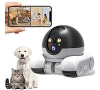 Elprico Robot de Caméra en Mouvement, Appareil Photo Robot à Double Objectif 1080p avec Roues, Télécommande D'application, Conversation Bidirectionnelle, Batterie de 5200mAh de Long,