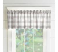 Elrene Buffalo Cantonnière de Cuisine à Carreaux 100% Coton Gris/Blanc 152,4 x 38,1 cm