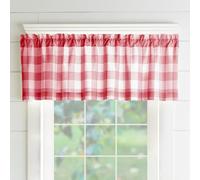 Elrene Buffalo Cantonnière de Cuisine à Carreaux 100% Coton Rouge/Blanc 152,4 x 38,1 cm