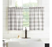 Elrene Buffalo Check Lot de 2 étages de Cuisine en Coton, Gris/Blanc, 76,2 x 61 cm (l x L)
