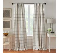 Elrene Home Fashions Brighton Rideau de fenêtre occultant à Carreaux pour Salon et Chambre à Coucher avec Passe-Tringle, 132,1 x 213,4 cm, Noir, 1 Panneau