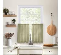 Elrene Home Fashions Cameron Lot de 2 Rideaux en Lin Vert Sauge 76,2 x 61 cm