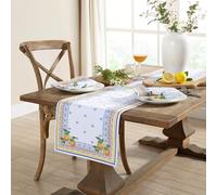 Elrene Home Fashions Capri Lemon Chemin de Table/Console méditerranéen en Tissu Printemps/été, 33 x 177,8 cm