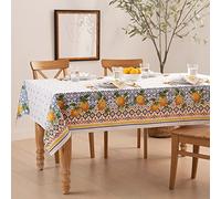 Elrene Home Fashions Capri Lemon Nappe rectangulaire en Tissu méditerranéen à Double Bordure, 152,4 x 213,4 cm
