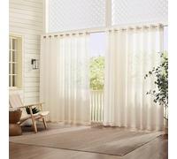 Elrene Home Fashions Carmen Panneau de Rideau à œillets Extra Large pour intérieur/extérieur Ivoire 114 x 108 cm