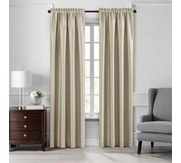 Elrene Home Fashions Colette Rideau de fenêtre occultant en Fausse Soie, 132,1 x 213,4 cm (1 Panneau), Ivoire