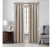 Elrene Home Fashions Colette Rideau de fenêtre occultant Imitation Soie Taupe 132,1 x 241,3 cm