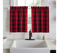 Elrene Home Fashions Farmhouse Living Holiday Window Ensemble de étagères pour Cuisine/café Rouge/Noir
