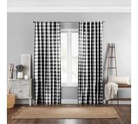 Elrene Home Fashions Farmhouse Living Panneau de Rideau de fenêtre à Carreaux Buffalo, Noir, 132 x 213 cm