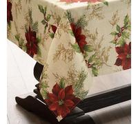 Elrene Home Fashions Festive Poinsettia Nappe rectangulaire en Tissu Multicolore 152,4 x 259,1 cm