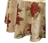 Elrene Home Fashions Festive Poinsettia Nappe Ronde en Tissu Multicolore 177,8 cm