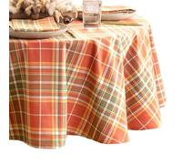 Elrene Home Fashions Hawley Nappe Ronde en Coton Motif écossais Automne/récolte/Thanksgiving 177,8 x 177,8 cm