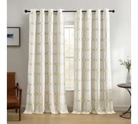 Elrene Home Fashions Kaiden Rideau de fenêtre occultant à Motif géométrique, Panneau Simple, 132,1 cm de Large x 213,4 cm de Long (1 Panneau), Jaune doré