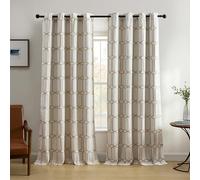 Elrene Home Fashions Kaiden Rideau de fenêtre occultant géométrique, Panneau Simple, 132,1 cm de Large x 241,3 cm de Long (1 Panneau), Taupe