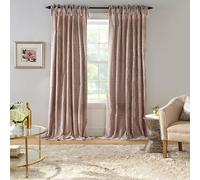 Elrene Home Fashions Korena Rideau de fenêtre en Velours écrasé à Nouer - Rideau Rustique Chic pour Salon ou Chambre à Coucher - 132,1 x 241,3 cm - Taupe - 1 Panneau