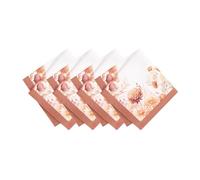Elrene Home Fashions Lot de 4 Serviettes de Table en Tissu Motif Fleurs d'automne 43,2 x 43,2 cm