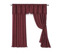 Elrene Home Fashions Mia Rideau de fenêtre occultant Jacquard à volutes 132,1 x 213,4 cm (1 Panneau), Rouge