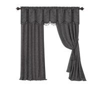 Elrene Home Fashions Mia Rideau de fenêtre occultant Jacquard à volutes 132,1 x 241,3 cm (1 Panneau), Gris