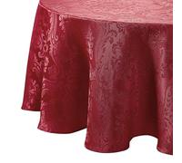 Elrene Home Fashions Nappe damassée Ovale en Polyester, Rouge, 152,4 x 213,4 cm