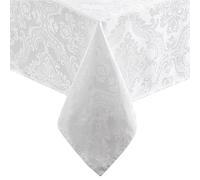 Elrene Home Fashions Nappe damassée, Polyester, Blanc, 132 cm carré