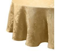 Elrene Home Fashions Nappe damassée, Polyester, Or, 178 cm Ronde