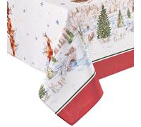 Elrene Home Fashions Nappe rectangulaire Infroissable Motif Père Noël et traîneau enneigé 152,4 x 213,4 cm