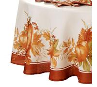 Elrene Home Fashions Nappe Ronde de 177,8 cm Motif Citrouille d'automne Multicolore