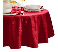 Elrene Home Fashions Nappe texturée à Texture Unie résistante à l'eau et aux Taches - Ronde - 229 cm - Rouge