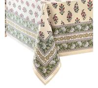 Elrene Home Fashions Nomad Harvest Block Print Nappe rectangulaire automne/Thanksgiving 152,4 x 213,4 cm