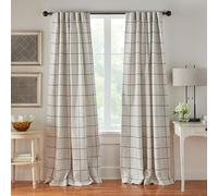 Elrene Home Fashions Panneau de fenêtre occultant à Carreaux pour Salon, Chambre à Coucher, Salle à Manger, mélange Poly/Lin, Indigo, 132,1 x 213,4 cm (l x L)